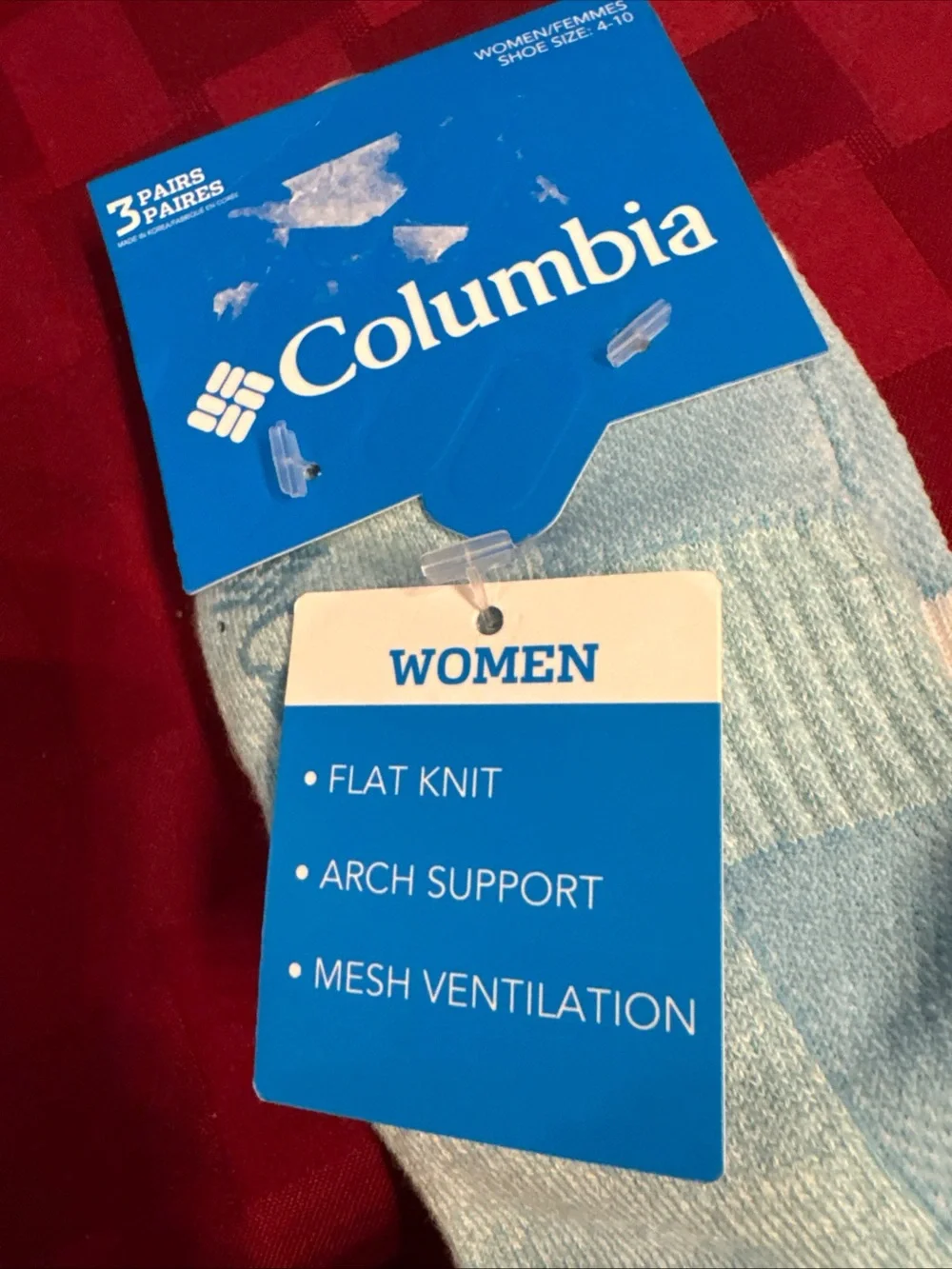 Columbia Women's 3-Pack Low-Cut Socks - Light Blue